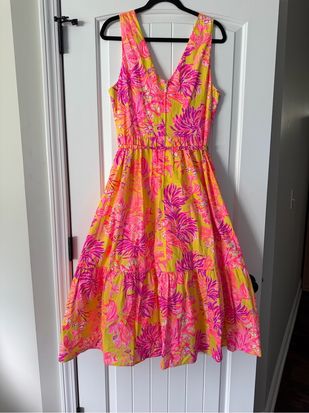 NWT Lilly Pulitzer Bri V-neck cotton midi dress size 14 - original retail $258 - Picture 5 of 11